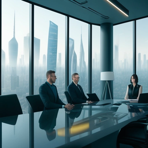 Известные молодые бизнесмены обсуждают инновационную стратегию развития технологического стартапа в современном офисе 2025 года