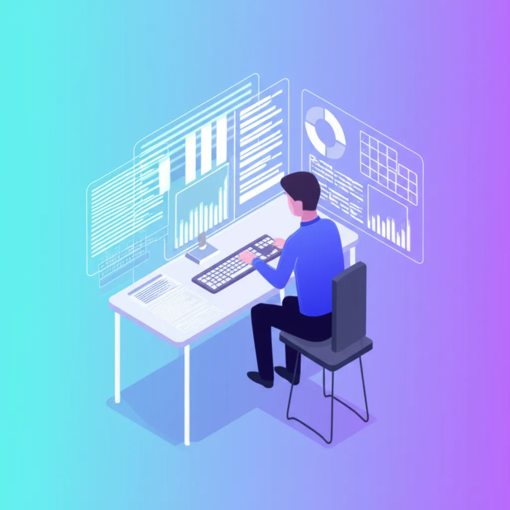 Специалист анализирует данные на компьютере, чтобы kaggle датасеты скачать для проекта