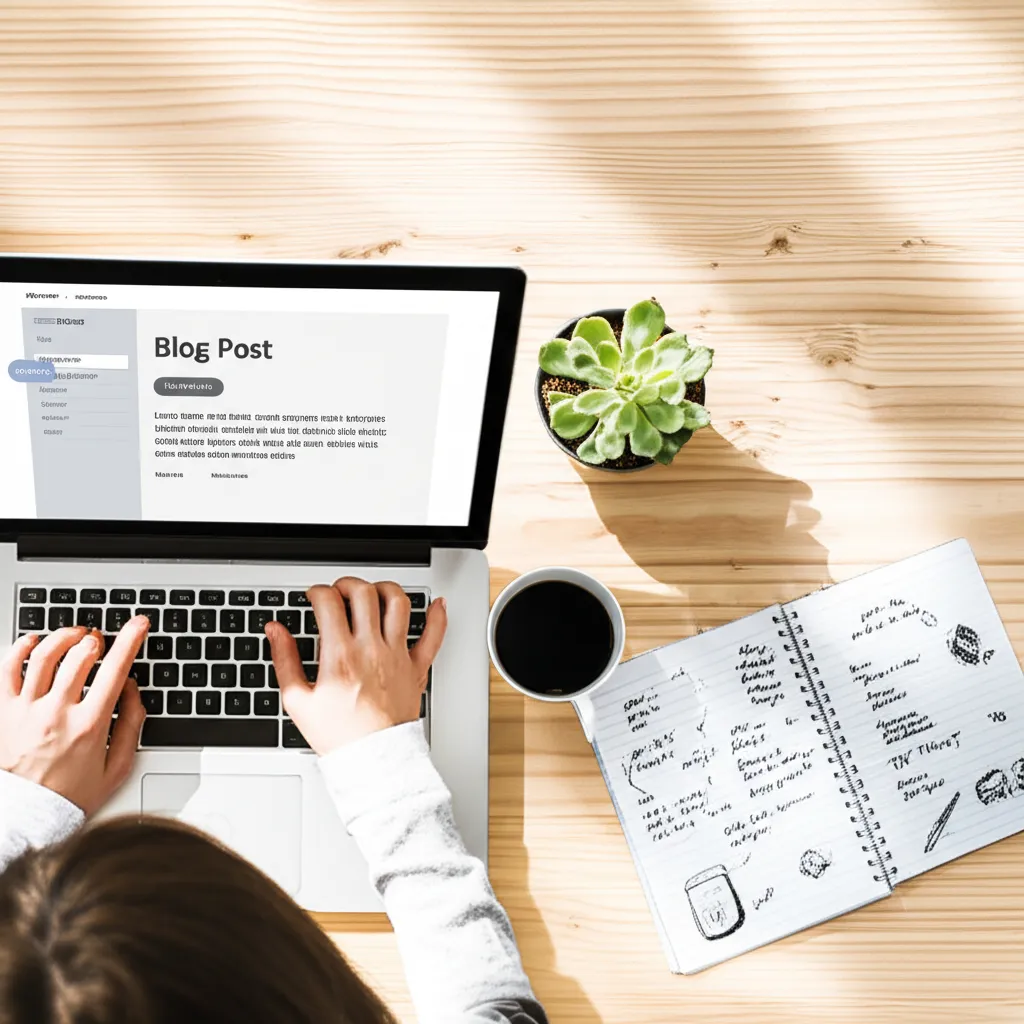 Человек пишет статью в редакторе, чтобы понять, как начать вести блог