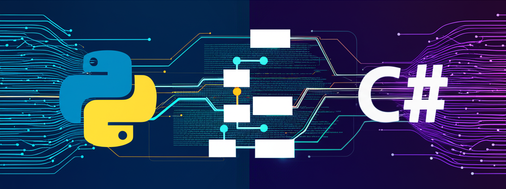Иллюстрация, которая поможет научиться парсить данные Python C# с логотипами языков