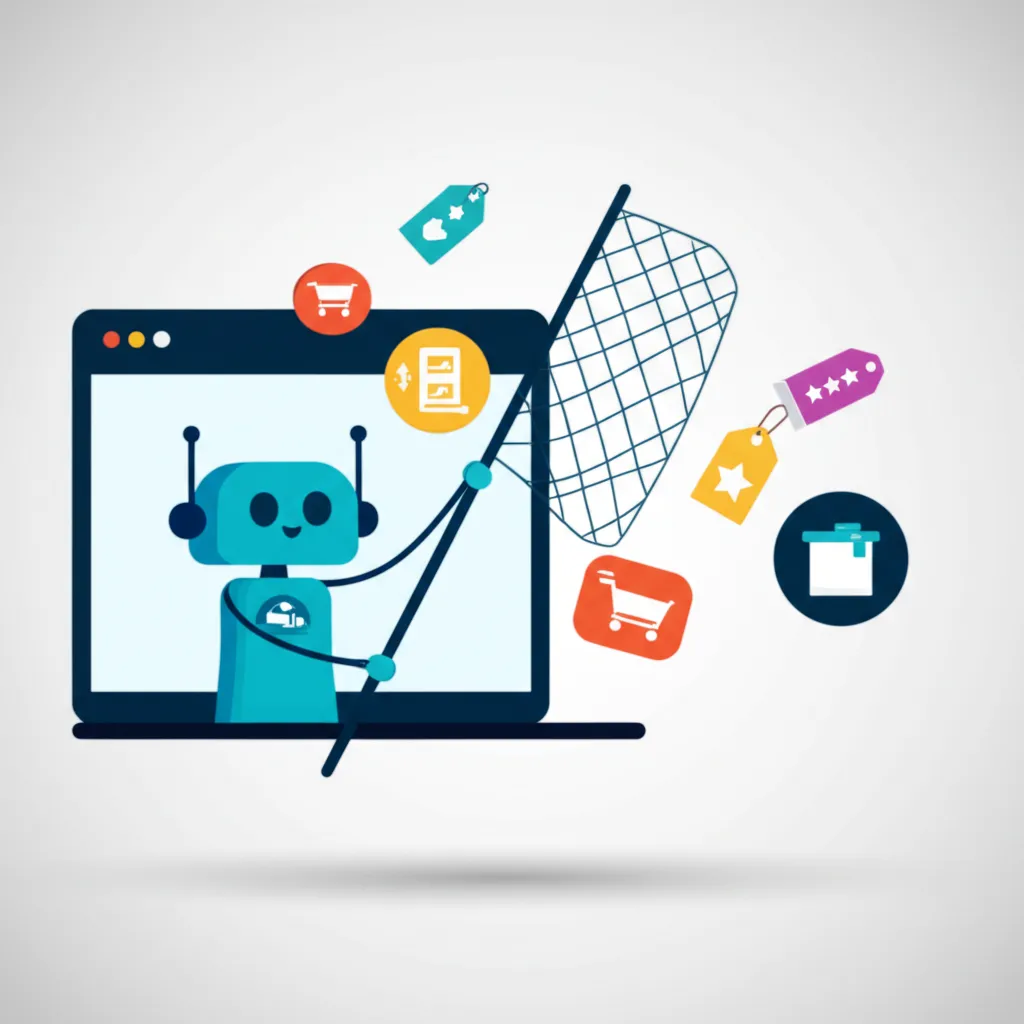 Иллюстрация, объясняющая как парсить товары интернет магазины с помощью программных инструментов.