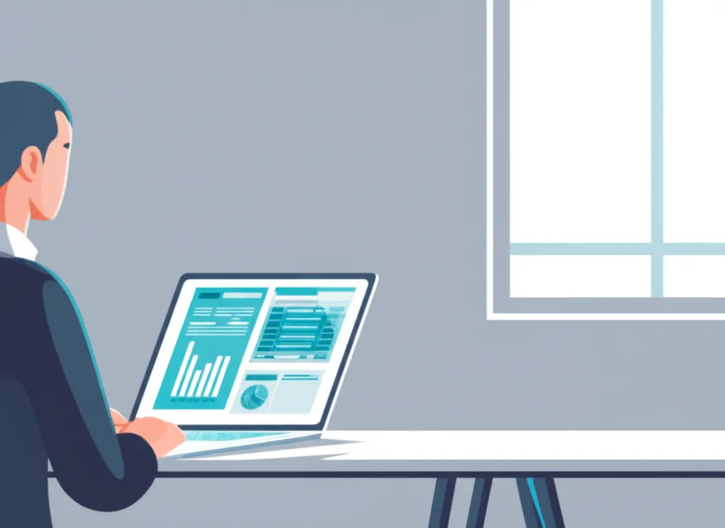 Специалист внимательно проверяет данные, чтобы правильно составить счет-фактуру на компьютере.