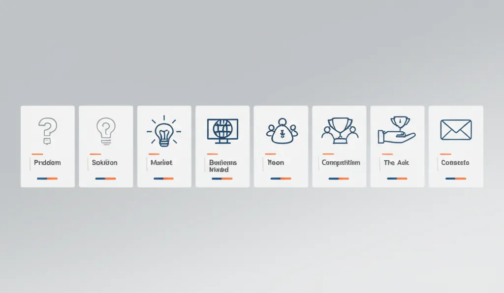 Инфографика, иллюстрирующая, как продать идею за 10 слайдов инвесторам.