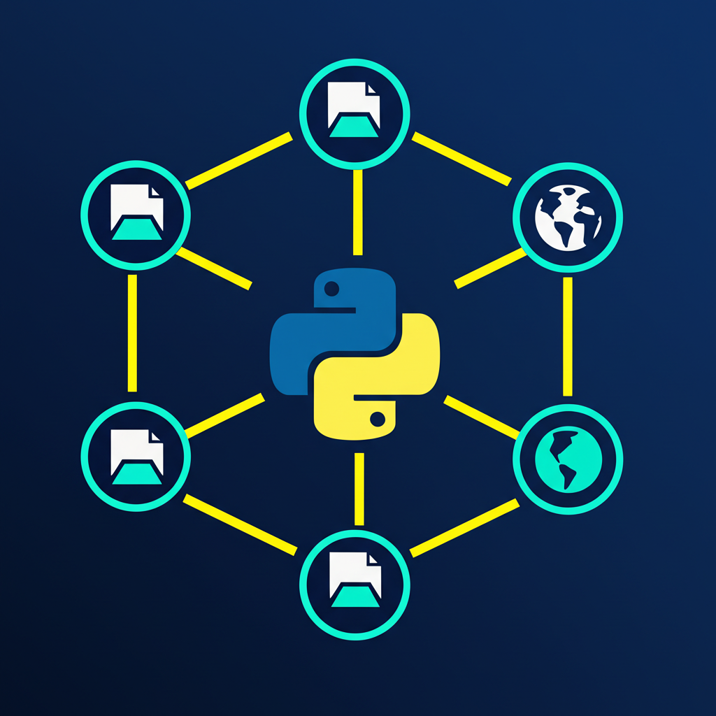Схематичная иллюстрация, которая показывает, как ротировать прокси в python для смены IP-адресов