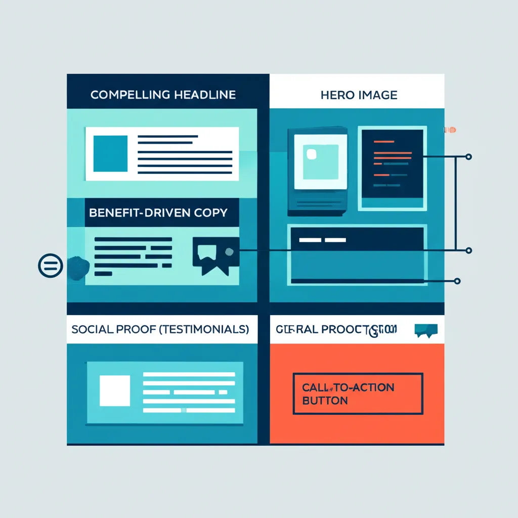 Инфографика, показывающая, как сделать идеальную посадочную страницу PPC с ключевыми элементами.