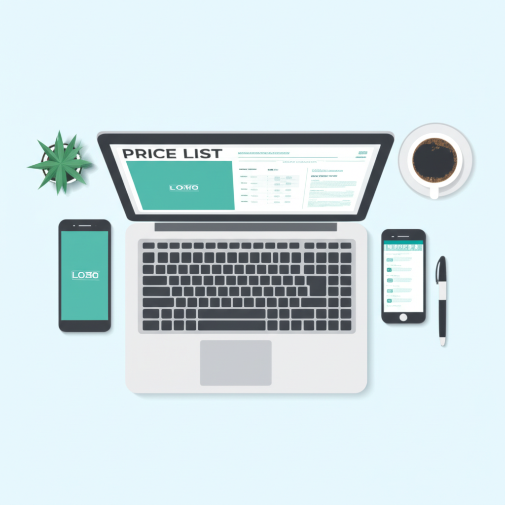 Наглядный пример, как сделать прайс лист бесплатно с помощью шаблона на ноутбуке