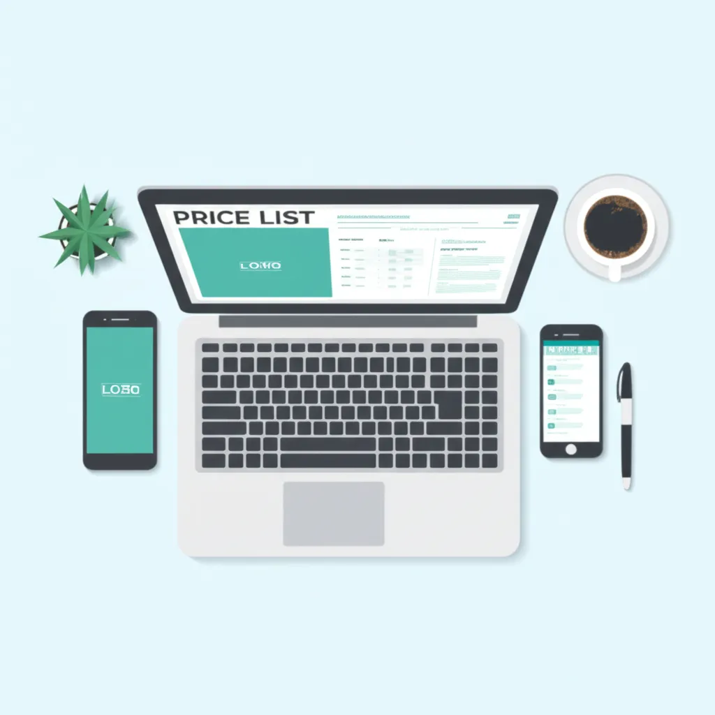 Наглядный пример, как сделать прайс лист бесплатно с помощью шаблона на ноутбуке