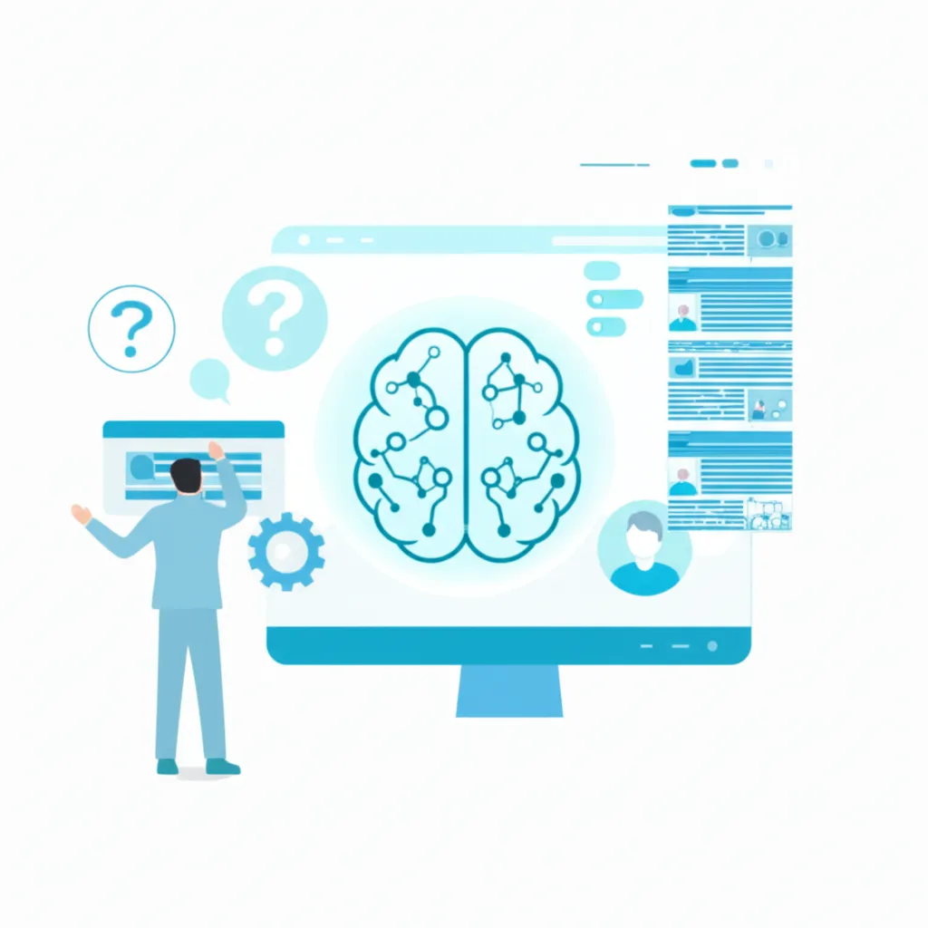 Специалист организует информацию, чтобы создать базу знаний по поддержке клиентов, используя современный интерфейс.