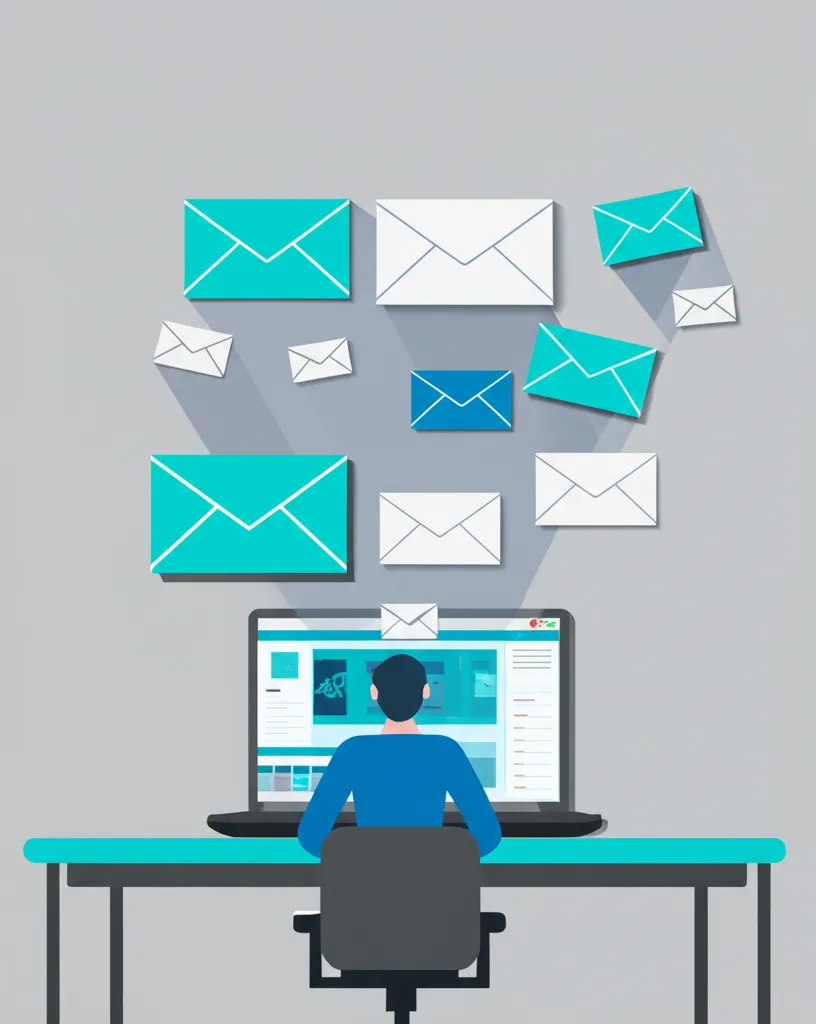 Человек за ноутбуком, который разбирается, как создать рассылку новостей по электронной почте