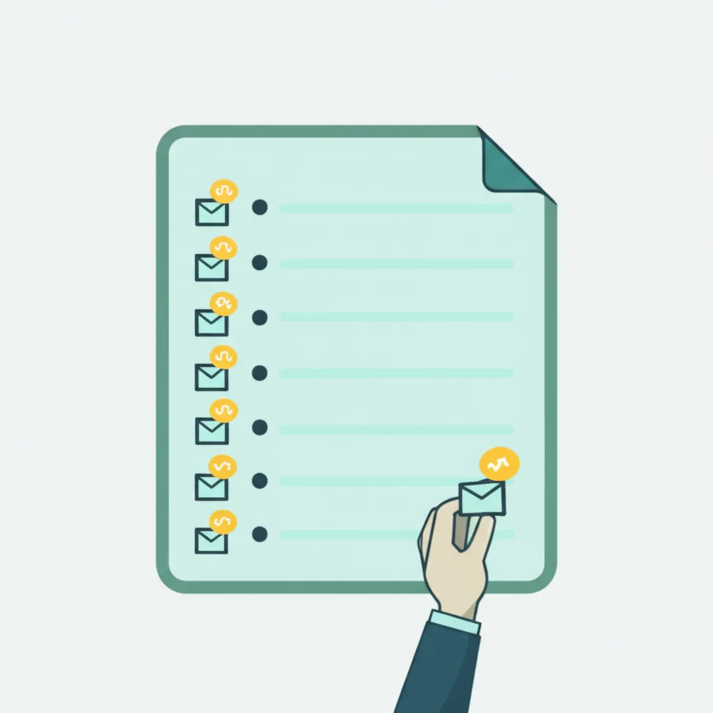 Иллюстрация, показывающая, как создать список адресов электронной почты с нуля.