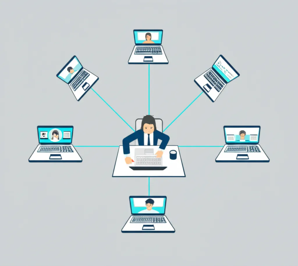 Иллюстрация, показывающая как управлять фрилансерами через организацию рабочего процесса