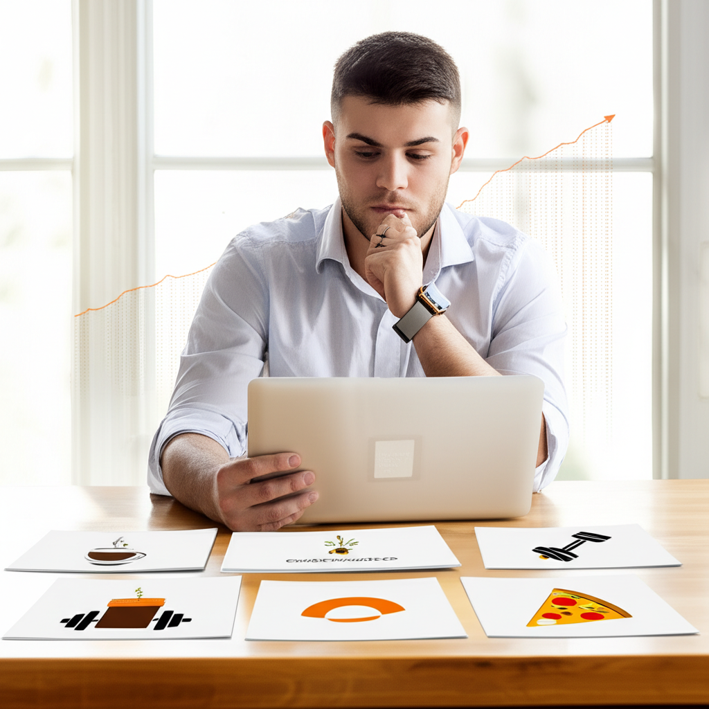 Предприниматель анализирует документы, чтобы понять, как выбрать франшизу и заработать на ней