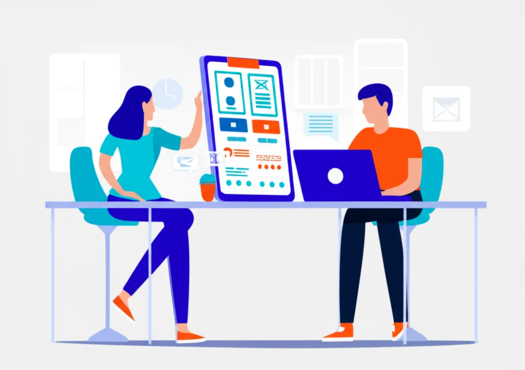 Команда анализирует данные, чтобы выбрать разработчика мобильных приложений для проекта.