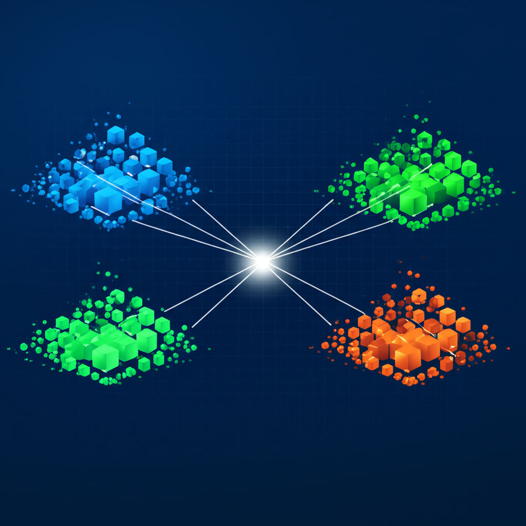 Абстрактная визуализация, иллюстрирующая класс датасета в машинном обучении
