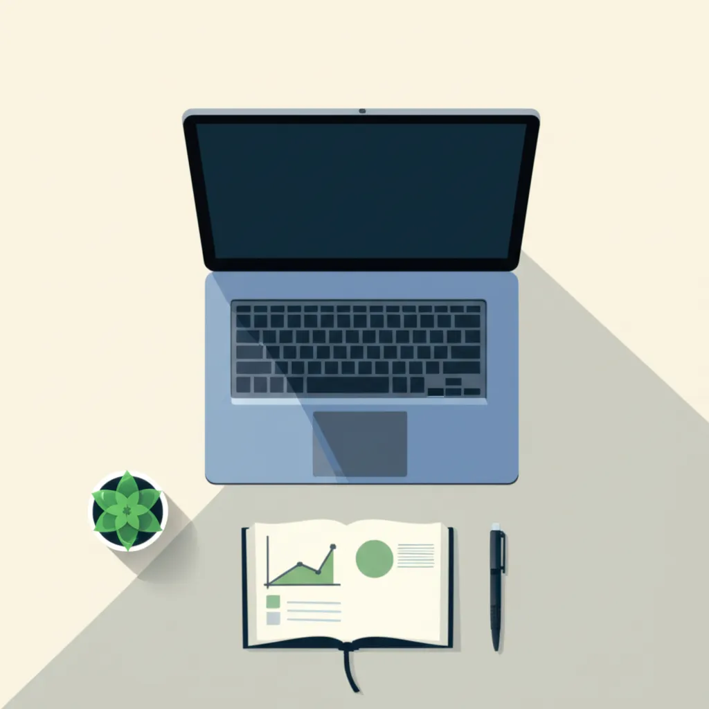 Организованное рабочее место, иллюстрирующее полезные привычки малого предпринимателя