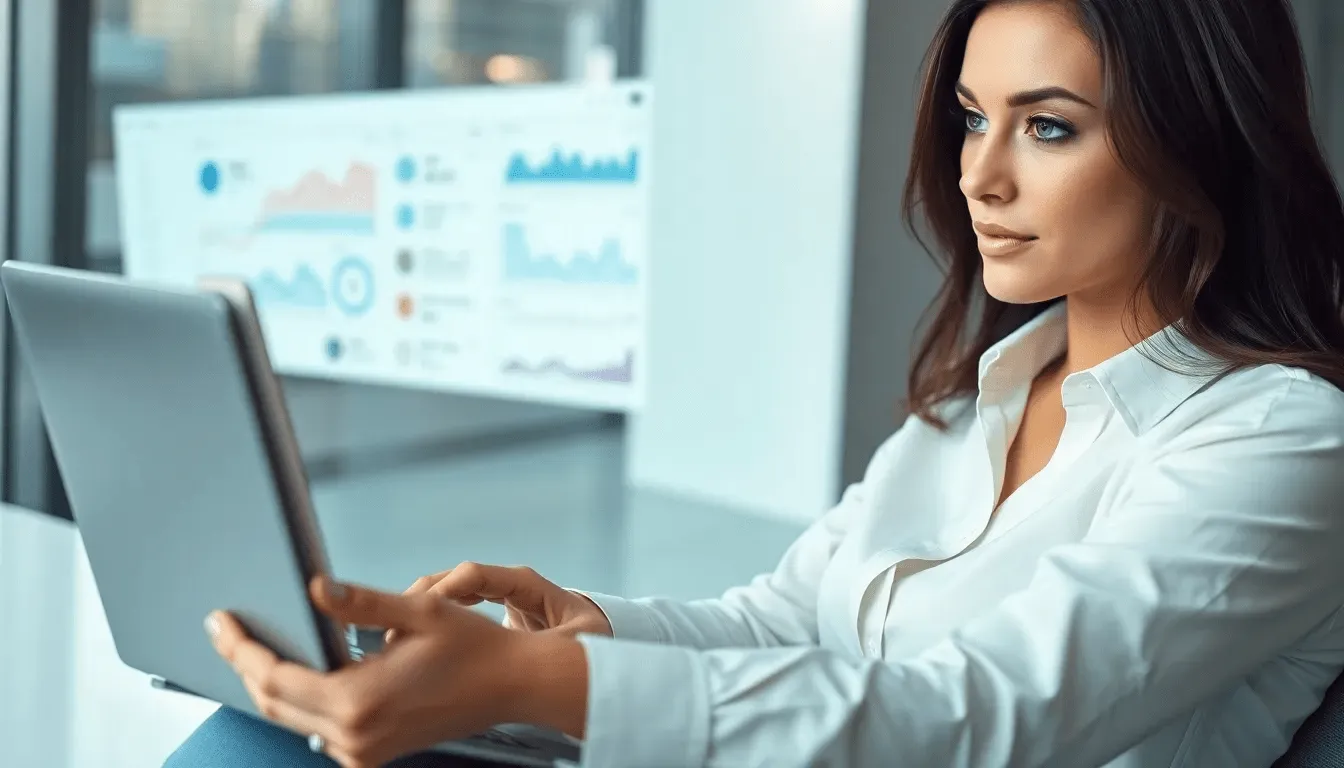 Красивая брюнетка управляет данными: инструменты парсинга маркетплейсов в действии