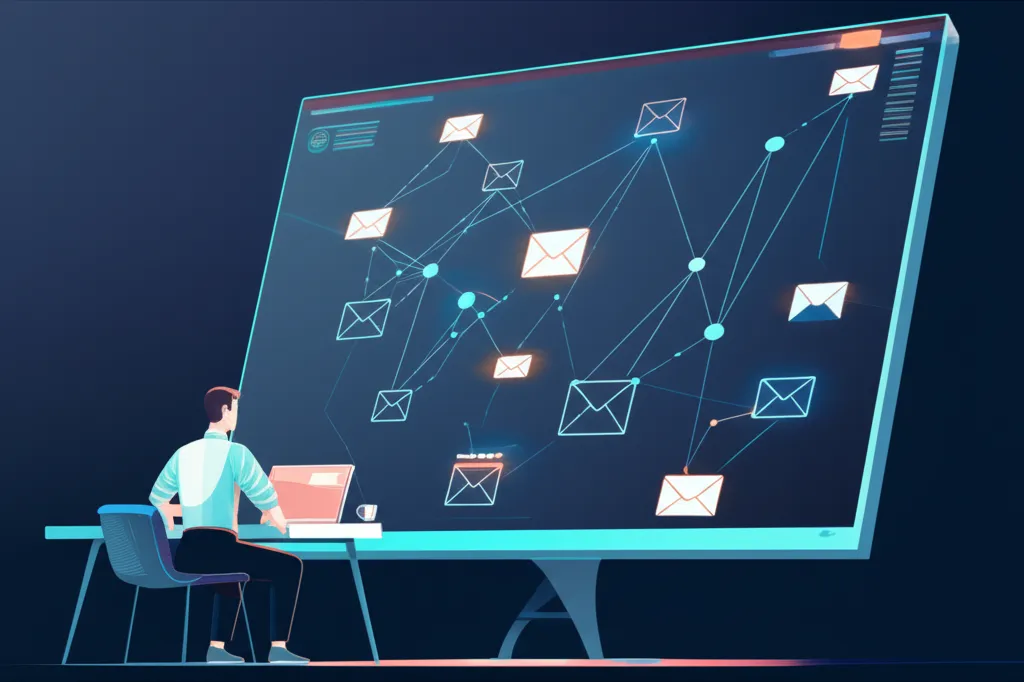 Специалист анализирует данные, перед тем как купить списки адресов электронной почты для маркетинговой кампании.