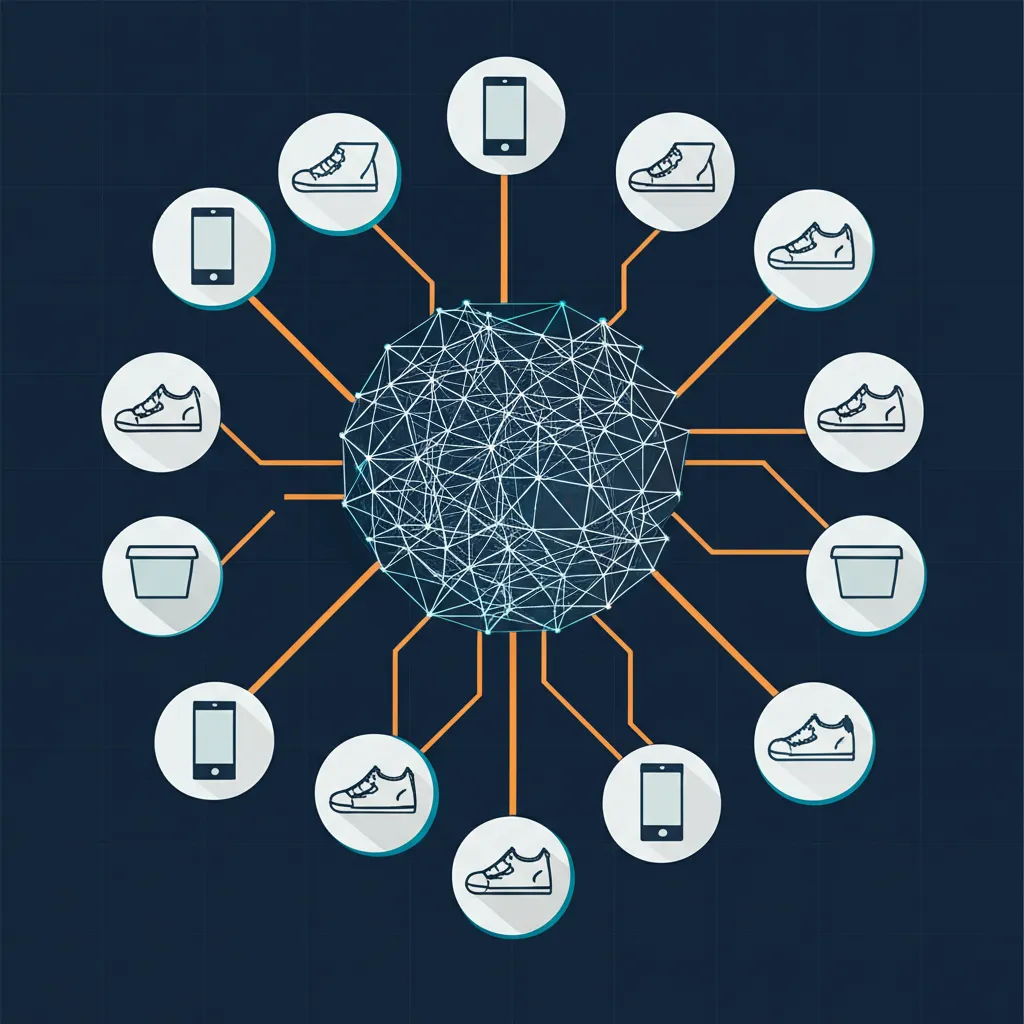 Визуализация процесса, как работает llm для ритейла: цифровое сопоставление в масштабе на примере товарной матрицы.