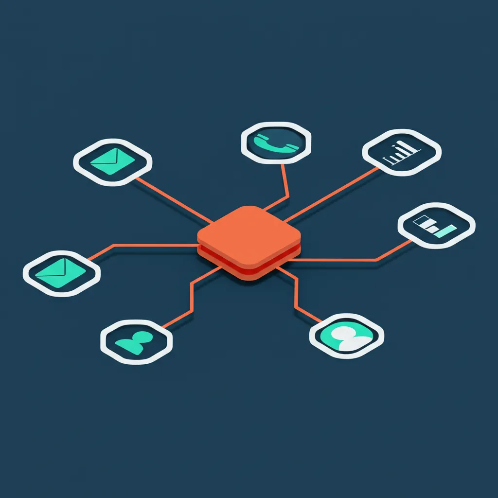 Инфографика, иллюстрирующая лучшее программное обеспечение для автоматизации продаж и его ключевые функции.