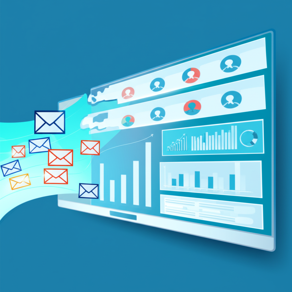 Схематичное изображение, демонстрирующее лучшее программное обеспечение для автоматизированного email маркетинга в действии.