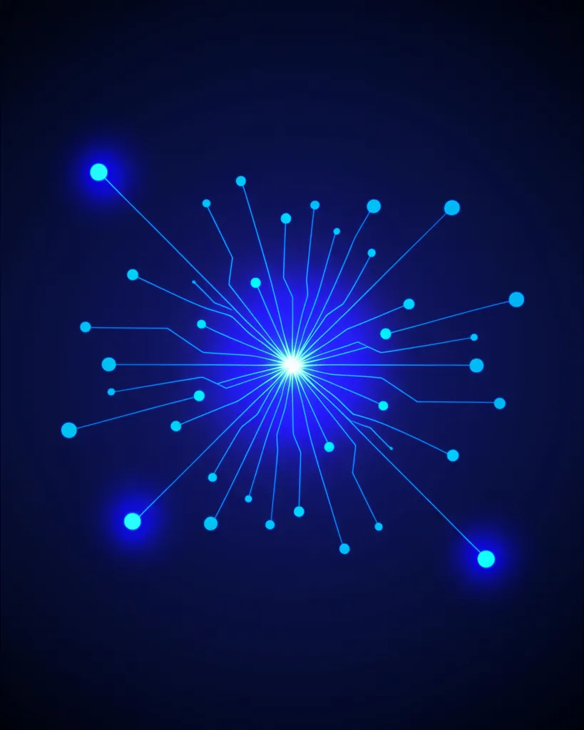 Схематичное изображение нейронной сети, анализирующей потоки данных — лучшие альтернативы Exa Search API 2025