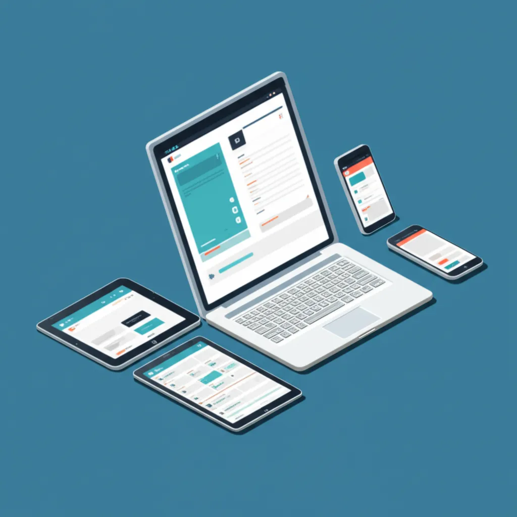 Современный рабочий стол с несколькими устройствами, на которых показаны лучшие альтернативы Outlook 2025.