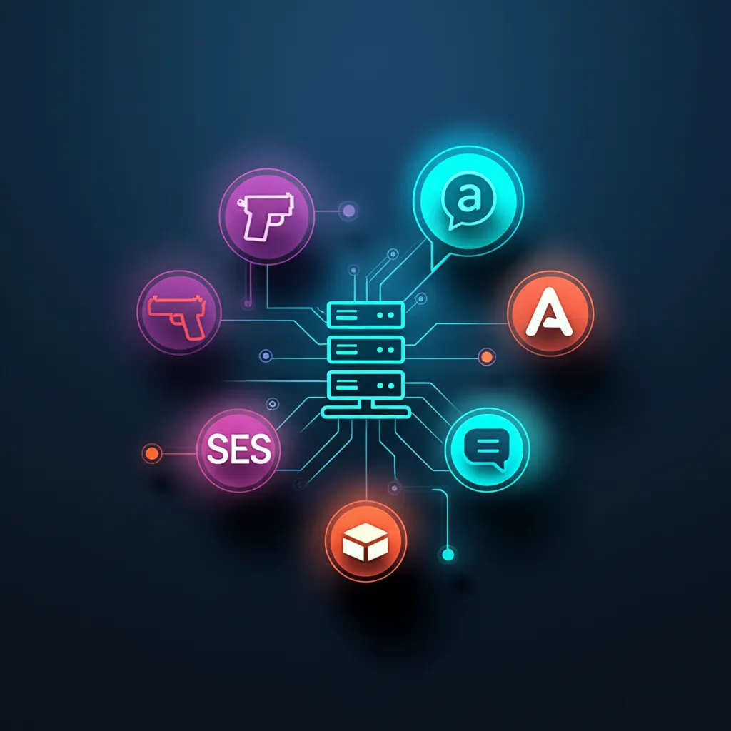 Инфографика, показывающая популярные альтернативы SendGrid 2025 и их ключевые особенности.