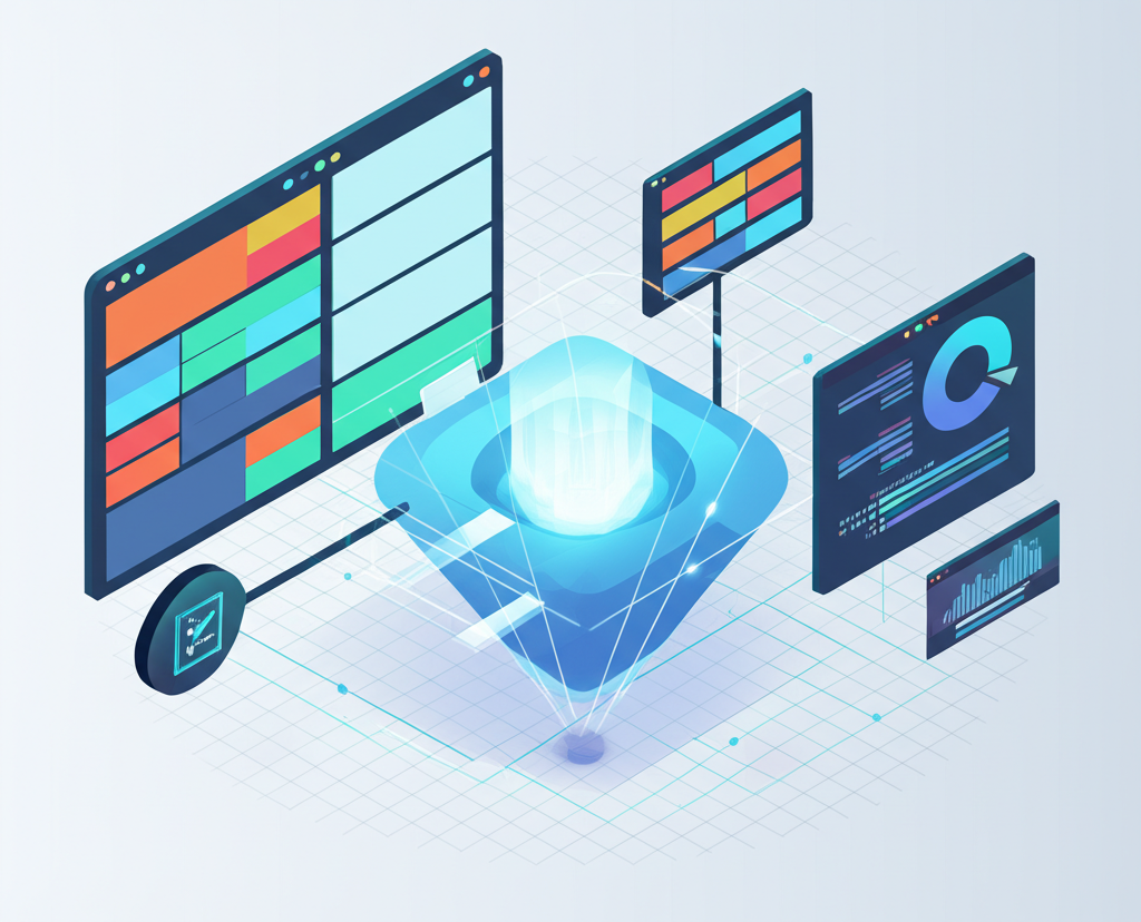 Инфографика, сравнивающая лучшие альтернативы Trello для управления проектами 2025 на фоне цифрового интерфейса.