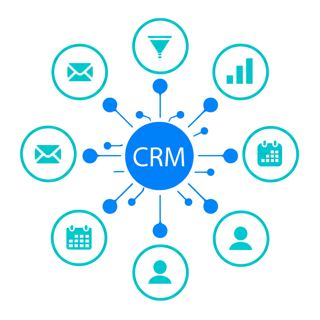 Обзорная инфографика, где представлены лучшие бесплатные CRM системы для бизнеса.