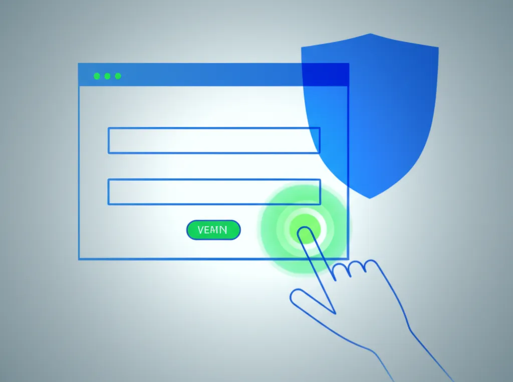 Стилизованное изображение, где человек проходит верификацию, символизирующее лучшие бесплатные источники капчи для защиты сайта.