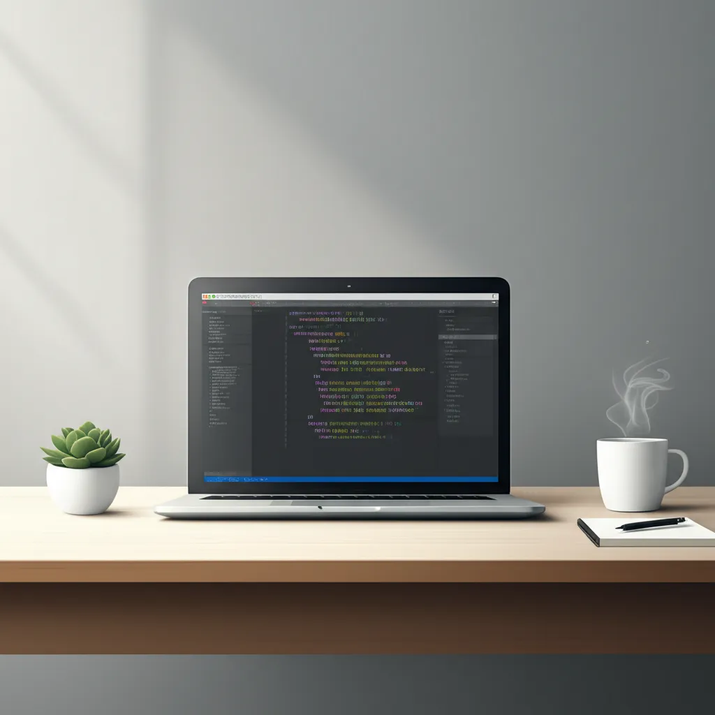 Современный рабочий стол, на котором открыт ноутбук, демонстрирующий лучшие бесплатные программы для набора текста на ПК.