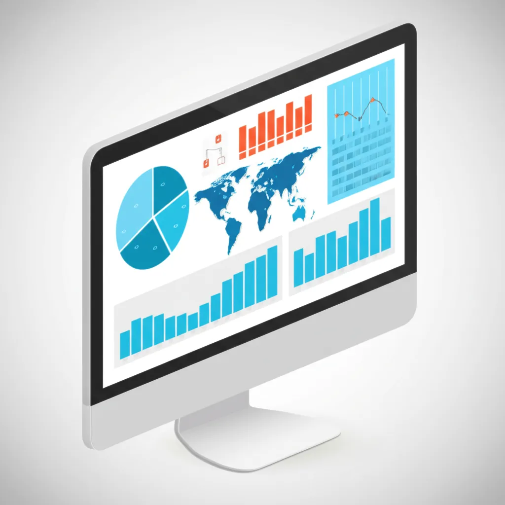 Современный дашборд с диаграммами, иллюстрирующий лучшие библиотеки построения графиков для панелей мониторинга.
