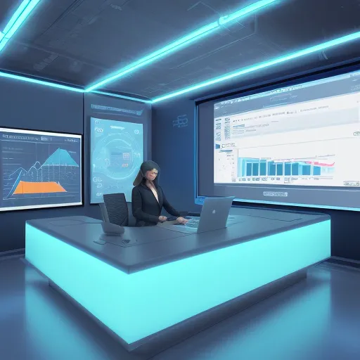 Специалист анализирует лучшие crm для email маркетинга 2026 на футуристичном голографическом интерфейсе