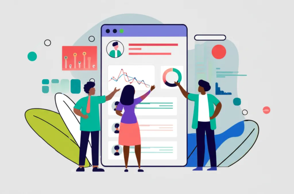 Инфографика, демонстрирующая лучшие CRM системы для стартапов и малого бизнеса на экране планшета