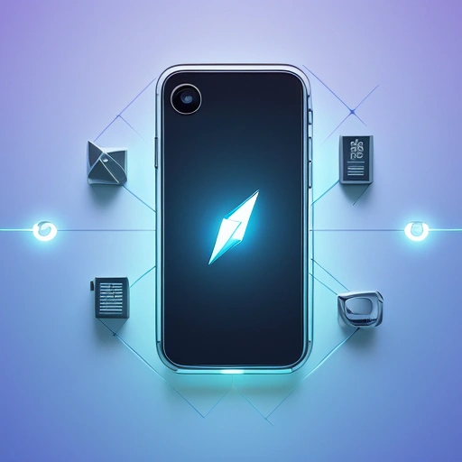 Современный iPhone с футуристичным интерфейсом, представляющий Лучшие для iphone ios 2026 в действии