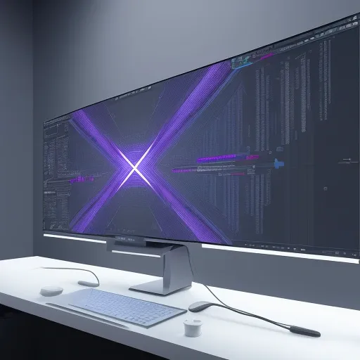 Современное рабочее пространство дизайнера, где показаны Лучшие генераторы логотипов ии на экране монитора в 2025 году