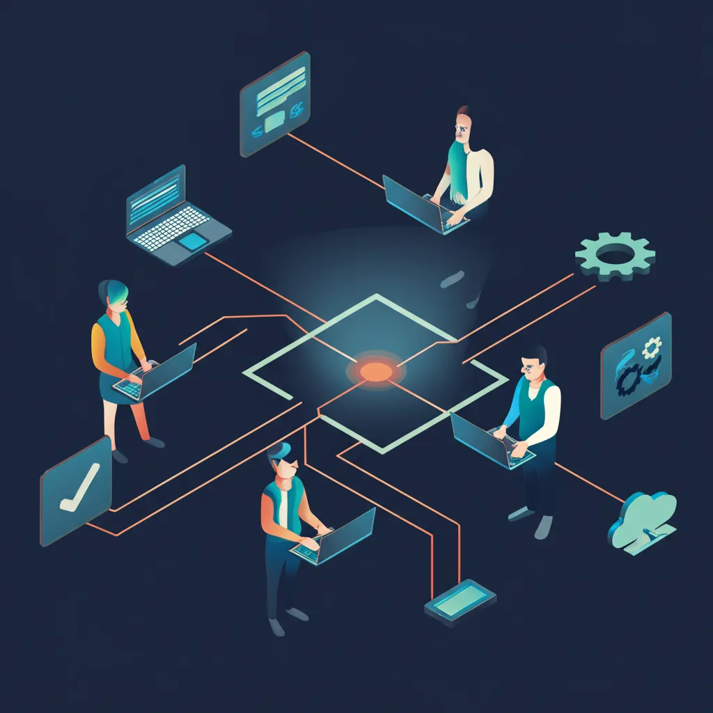 Команда специалистов использует лучшие инструменты агентства для цифрового сотрудничества для совместной работы над проектом.