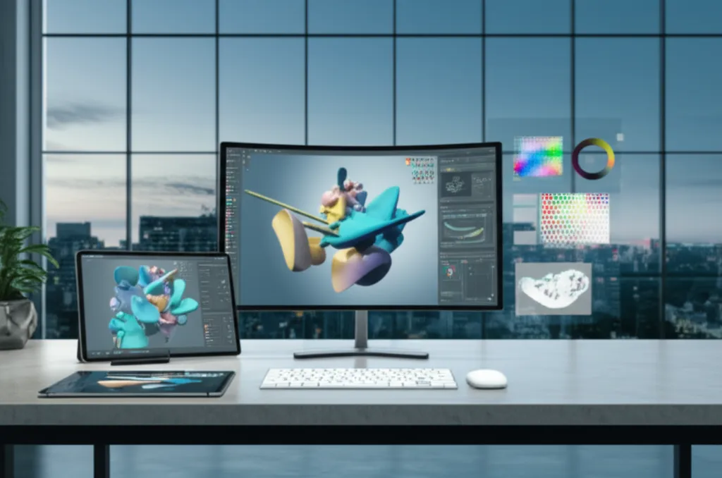 Лучшие инструменты для графических дизайнеров 2025 на рабочем столе специалиста.
