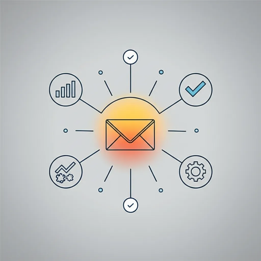Графическое представление процесса, иллюстрирующее лучшие инструменты разогрева электронной почты.