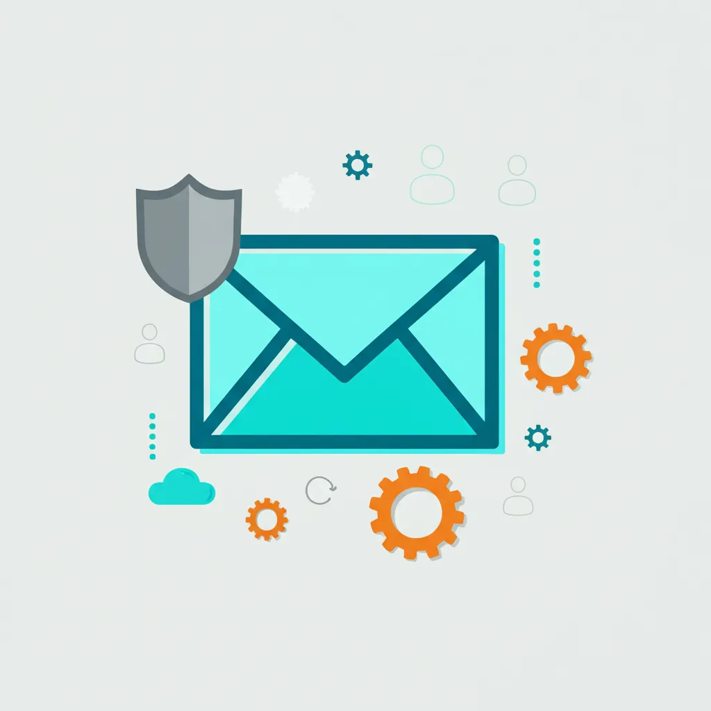 Инфографика, где представлены лучшие поставщики услуг и аккаунтов электронной почты 2025 с иконками безопасности и функционала.