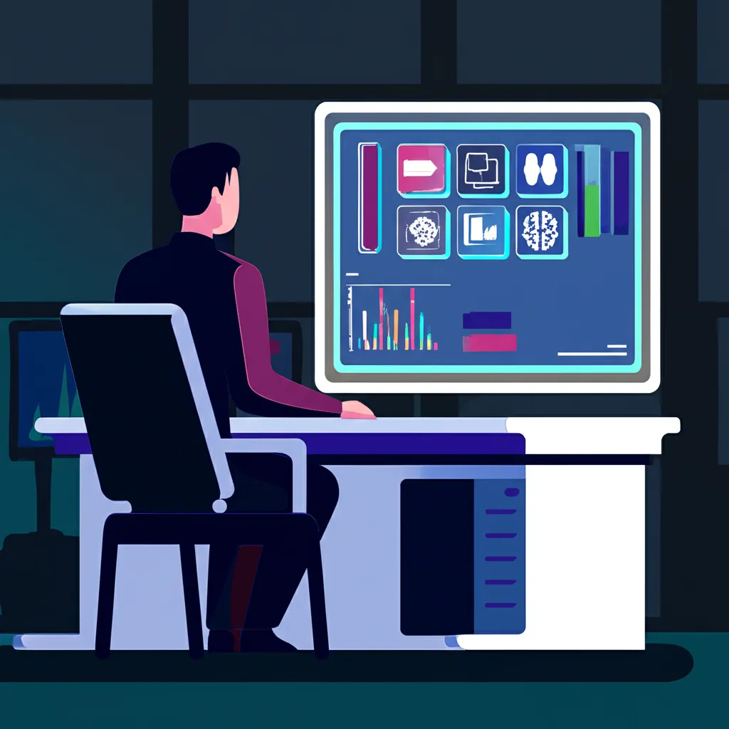 Человек выбирает лучшие программные инструменты для презентаций на интерактивном экране.