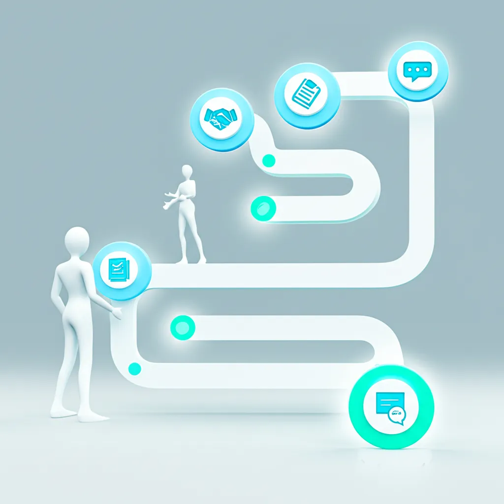 Иллюстрация, на которой показаны лучшие программы для адаптации новых сотрудников в виде структурированного пути развития.