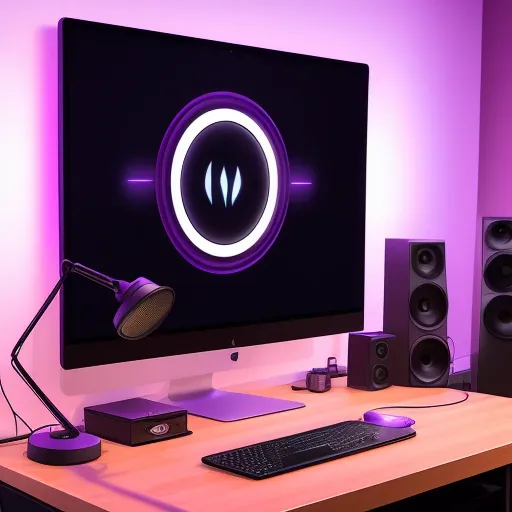 На изображении показаны Лучшие программы для подкастов 2026 на мониторах в современной профессиональной студии звукозаписи