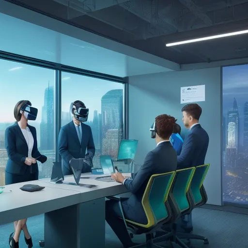 На изображении показано практическое применение Лучшие программы обучения продажам 2026 с использованием VR и ИИ технологий