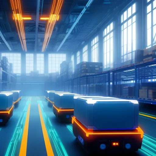 Цифровая панель управления и роботы, представляющие Лучшие системы управления складом wms 2026 в работе на складе будущего