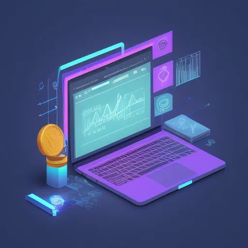 Футуристичный интерфейс интернет-магазина, демонстрирующий Лучшие темы wordpress электронной коммерции 2026 на ноутбуке