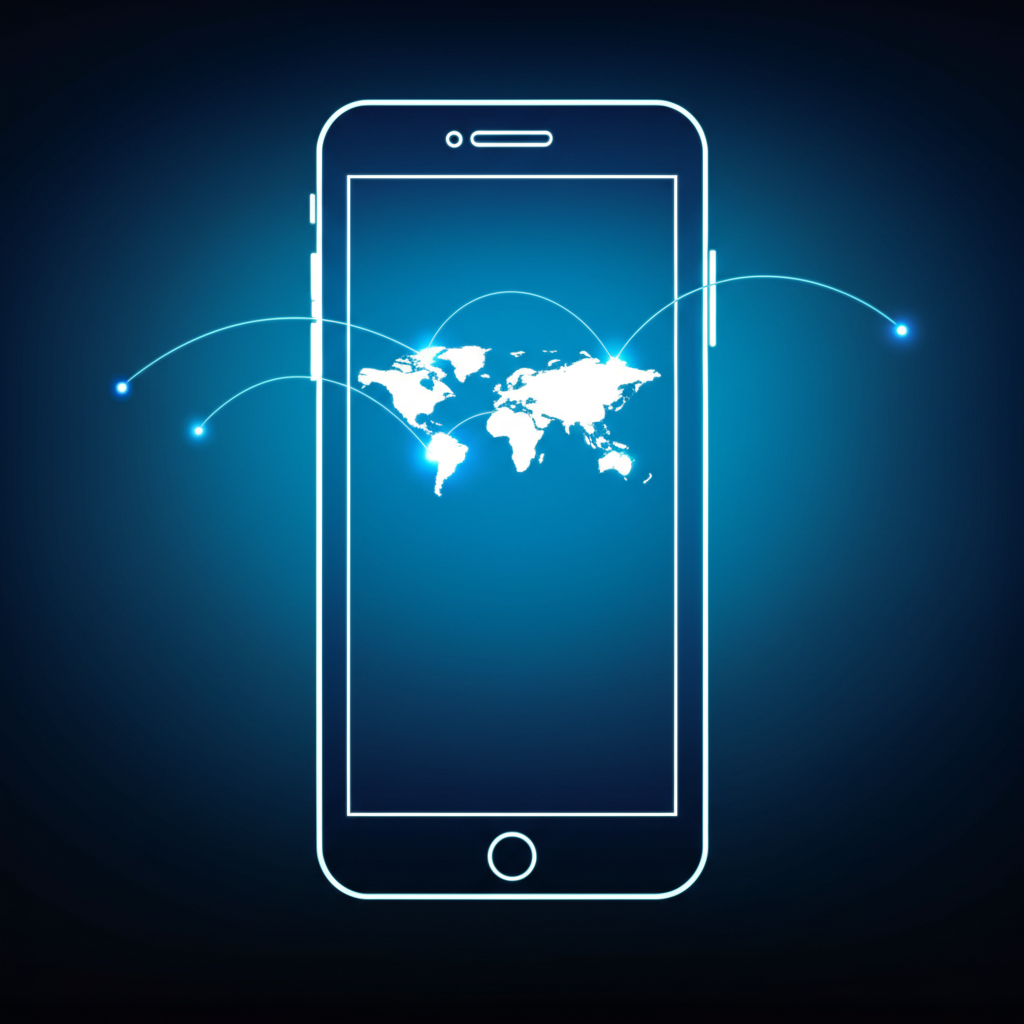 Смартфон с запущенным приложением, демонстрирующий лучшие VPN для iPhone iOS 2025.