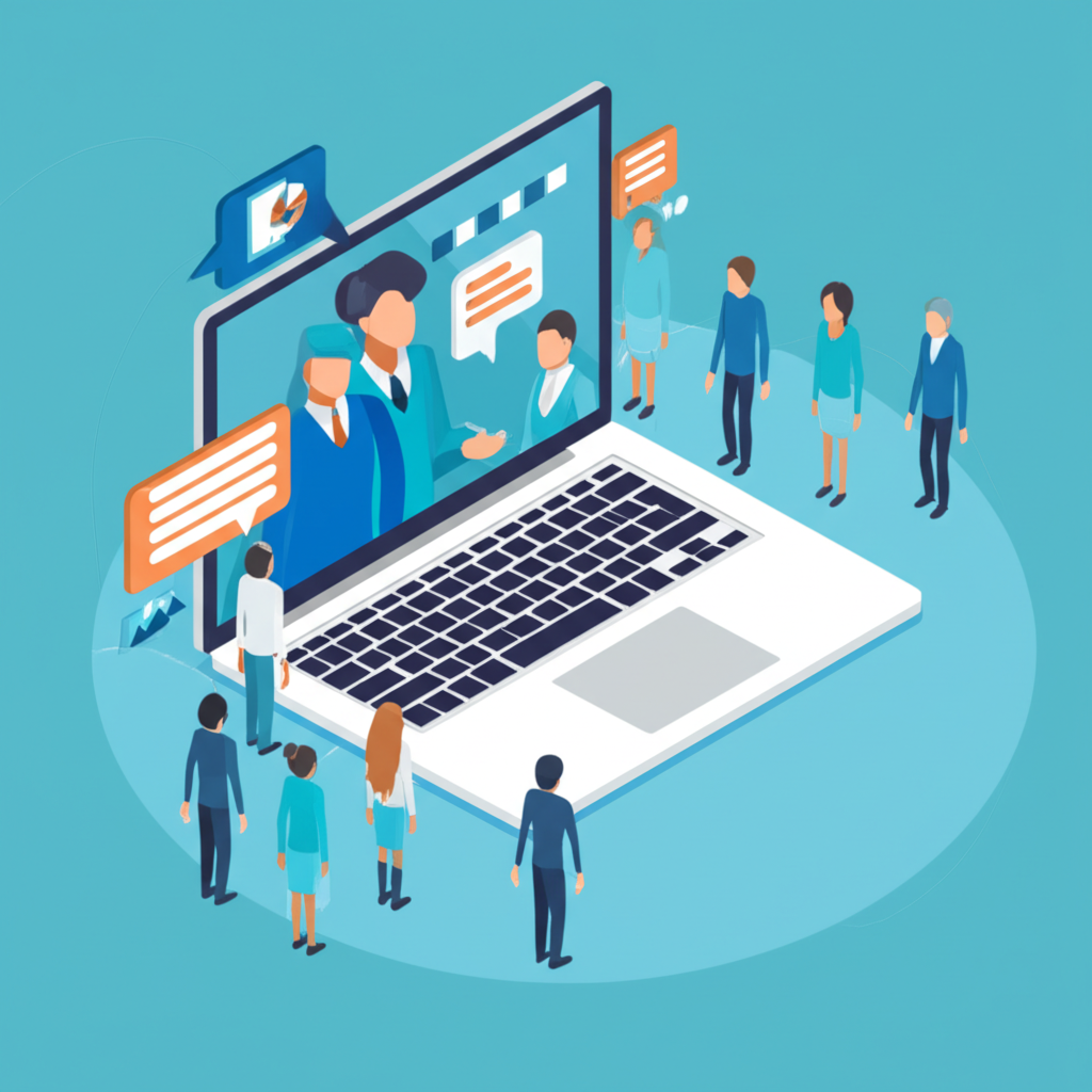 Эффективный маркетинг вебинаров: спикер проводит онлайн-презентацию для аудитории.