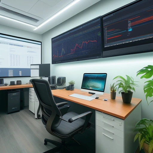 Рабочее место профессионала, использующего Мощные инструменты создания контента маркетинг для анализа данных и стратегии.