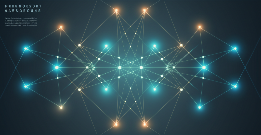 Абстрактная визуализация сети, иллюстрирующая набор данных пример для анализа